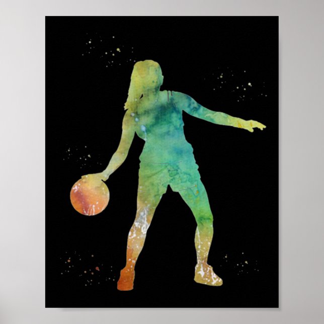 Basketball Girl Playing Poster (Vorne)