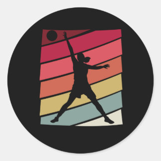 Basketball Girl Retro Runder Aufkleber