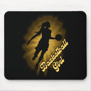 Basketball-Girl-Schatten im Regen Mousepad