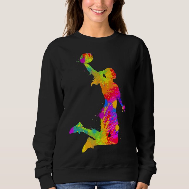 Basketball Girl Women Girl Sweatshirt (Vorderseite)