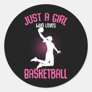 Basketball Girl Women Runder Aufkleber