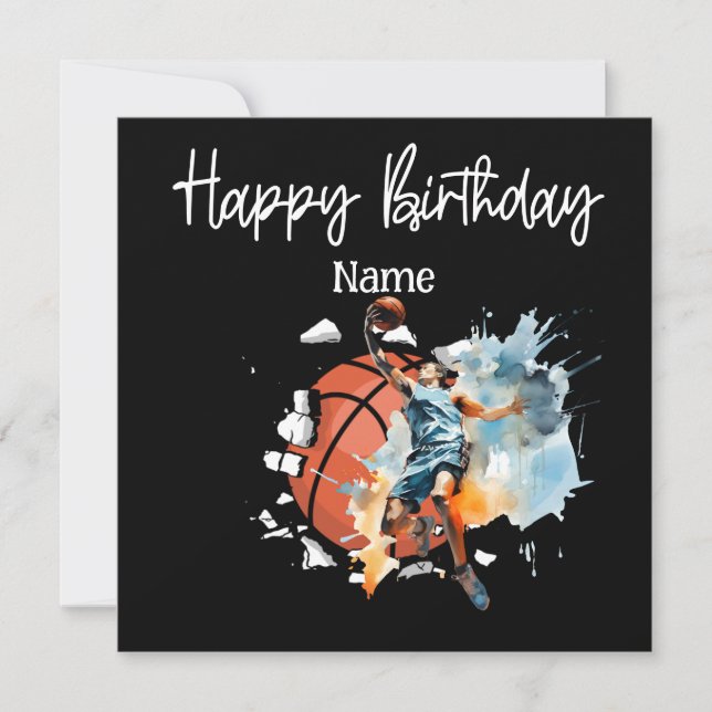 Basketball Glückwunsch Geburtstag zum Spieler Karte (Vorderseite)