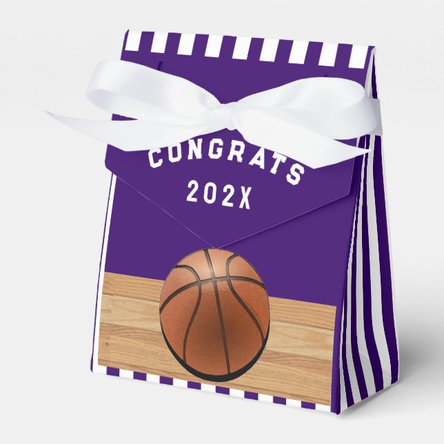 Basketball-Glückwunsch Team Lila Geschenkschachtel (Vorderseite)