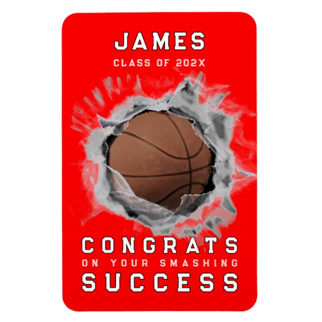 Basketball Glückwunschs Magnet (Vertikal)
