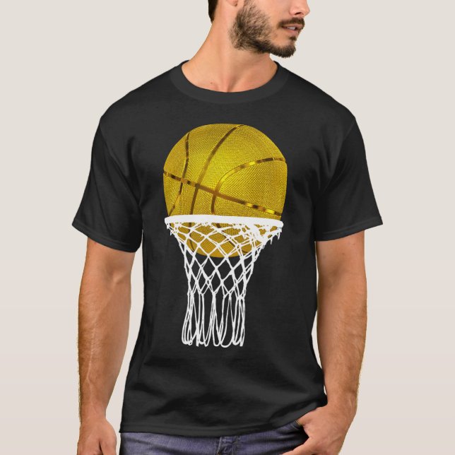 Basketball Gold Bball Trophäe Sport Lover Geschenk T-Shirt (Vorderseite)