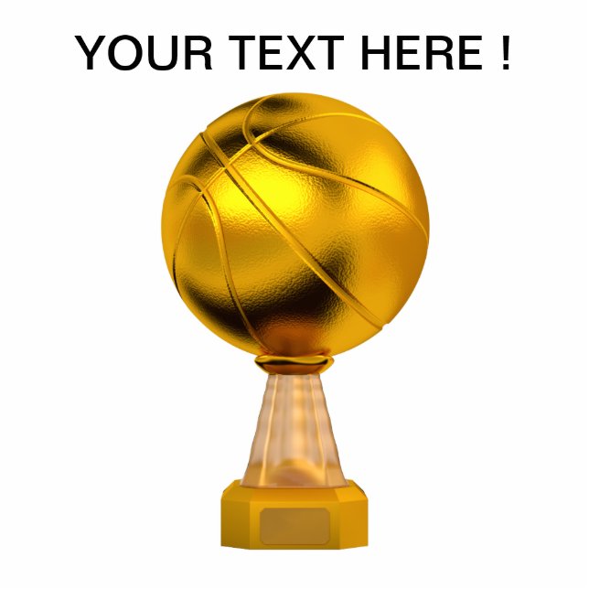 Basketball Gold Trophäe Freistehende Fotoskulptur (Vorne)