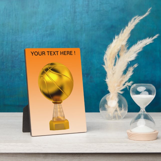Basketball Gold Trophy Fotoplatte (Seite)