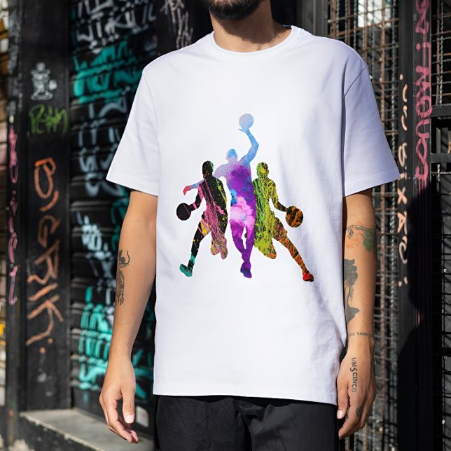 Basketball-Graffiti-Silhouette T-Shirt (Von Creator hochgeladen)