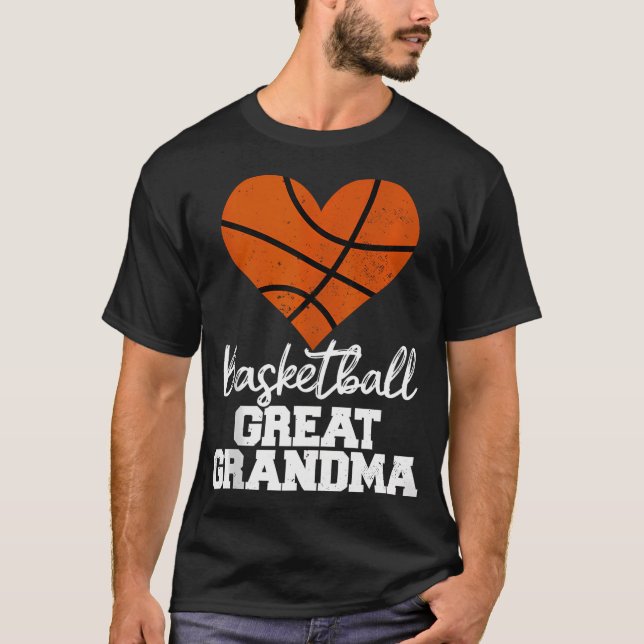 Basketball Große Oma Herz Funny Heartfelt Bas T-Shirt (Vorderseite)