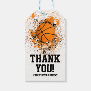 Basketball Grunge-Farbspritzer Orange Schwarz Cool Geschenkanhänger