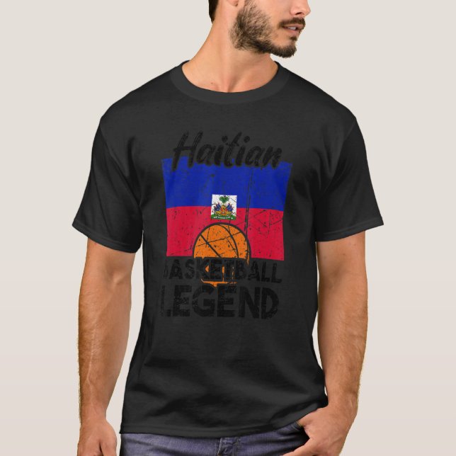 Basketball Haitian Style Haitian Flaggenkorb T-Shirt (Vorderseite)