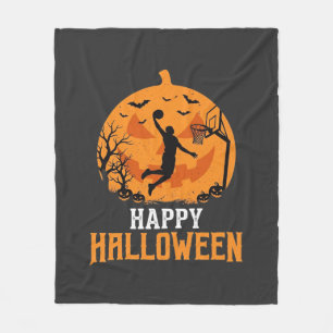 Basketball Halloween Dunk Kürbis Design_1 Fleecedecke