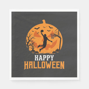 Basketball Halloween Dunk Kürbis Design_1 Serviette