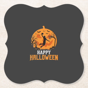 Basketball Halloween Dunk Kürbis Design_1 Untersetzer