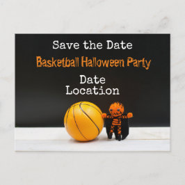 Basketball-Halloween-Party Save the Date Postkarte
