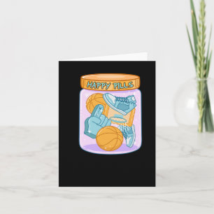 Basketball Happy Pillen Aufkleber Karte
