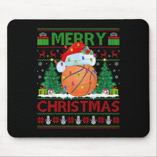 Basketball hässlicher Weihnachtspullover Srts Spie Mousepad