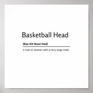 Basketball-Hauptwörterbuch Definition Funny Zitat Poster