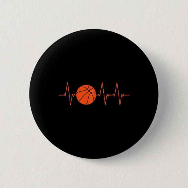 Basketball Heartbeat Ball Button (Vorderseite)
