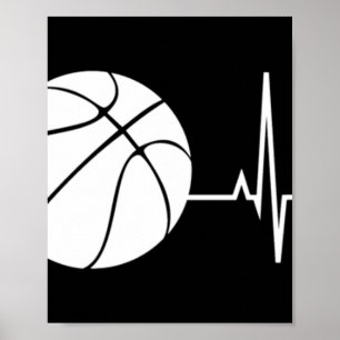 Basketball Heartbeat Ekg Basketballtrainer Poster