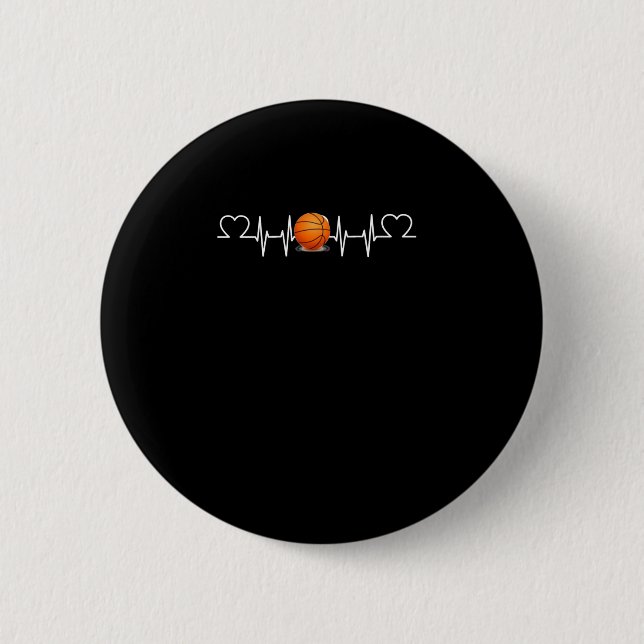 Basketball Heartbeat Funny Basketball Lover Button (Vorderseite)