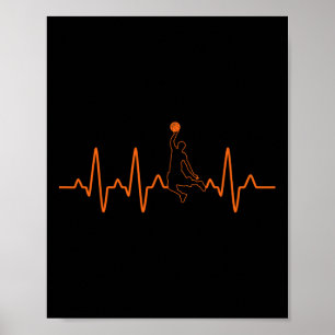 Basketball Heartbeat Geschenk für Männer und Fraue Poster