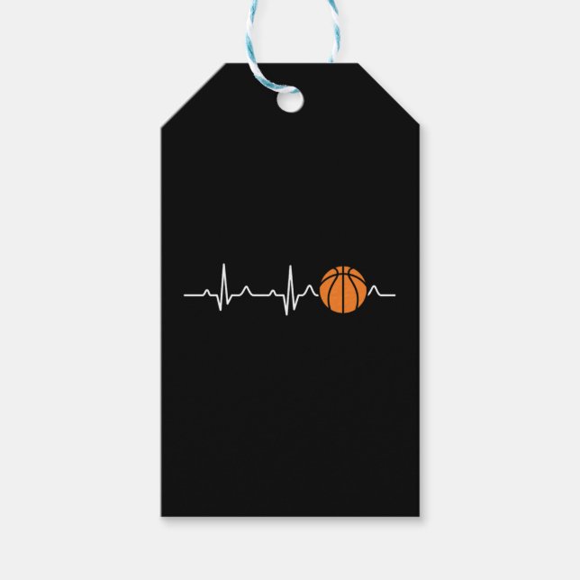 Basketball Heartbeat Geschenkanhänger (Vorderseite)