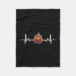 Basketball Heartbeat - Geschenkidee Fleecedecke
