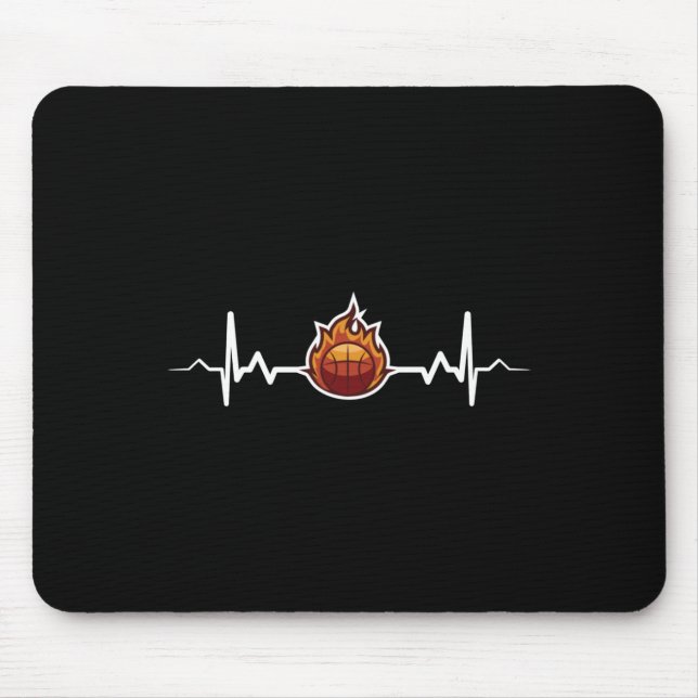Basketball Heartbeat - Geschenkidee Mousepad (Vorne)