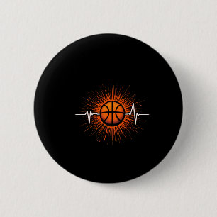 Basketball Heartbeat - Liebe für das Game-T-Shirt Button