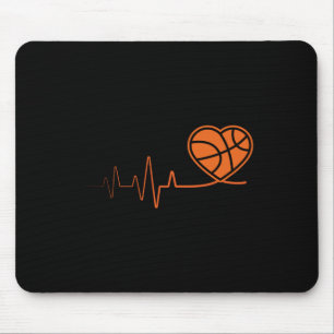 Basketball Heartbeat Sport Motive Mousepad
