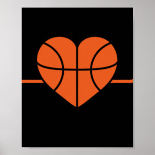 Basketball Heartbeat Sport Motive Poster