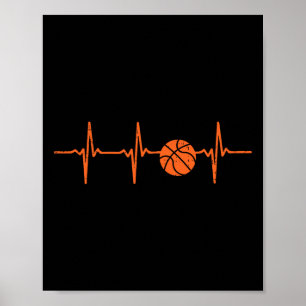 Basketball Heartbeat Trainerteam Baller Men Men Poster