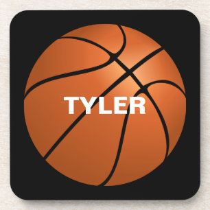 Basketball, Heimwerker-Name in Weiß, Schwarz Getränkeuntersetzer