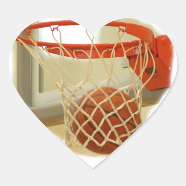 Basketball Herz-Aufkleber (Vorderseite)