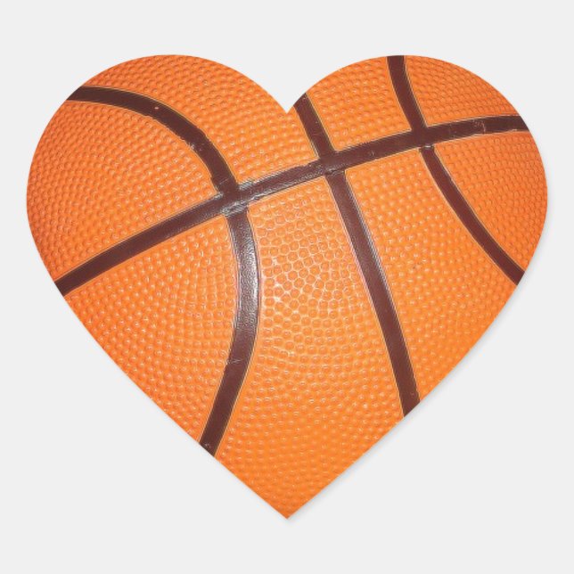 Basketball Herz-Aufkleber (Vorderseite)