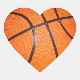 Basketball Herz-Aufkleber