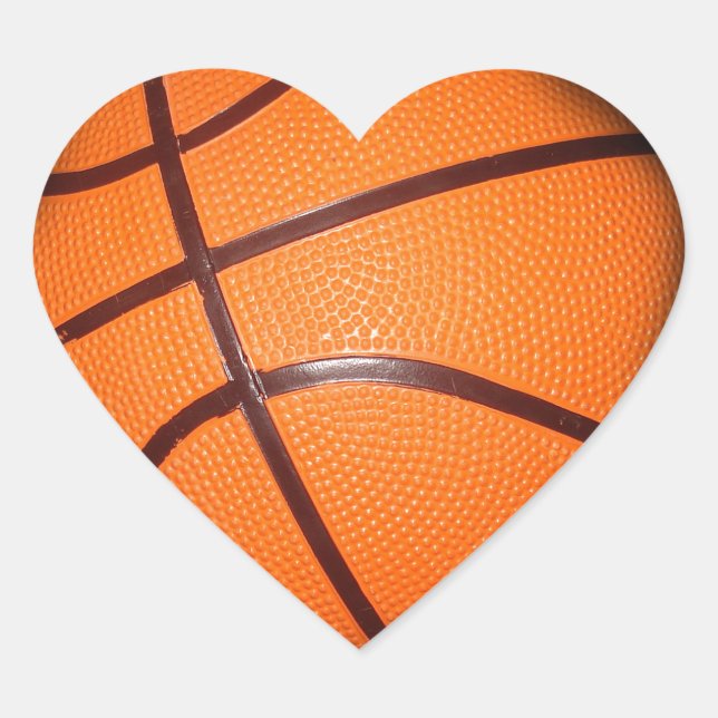 Basketball Herz-Aufkleber (Vorderseite)