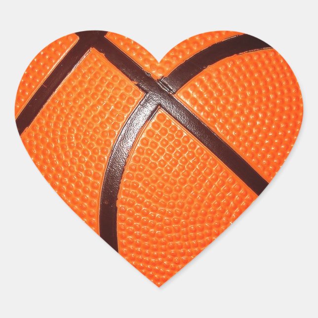 Basketball Herz-Aufkleber (Vorderseite)