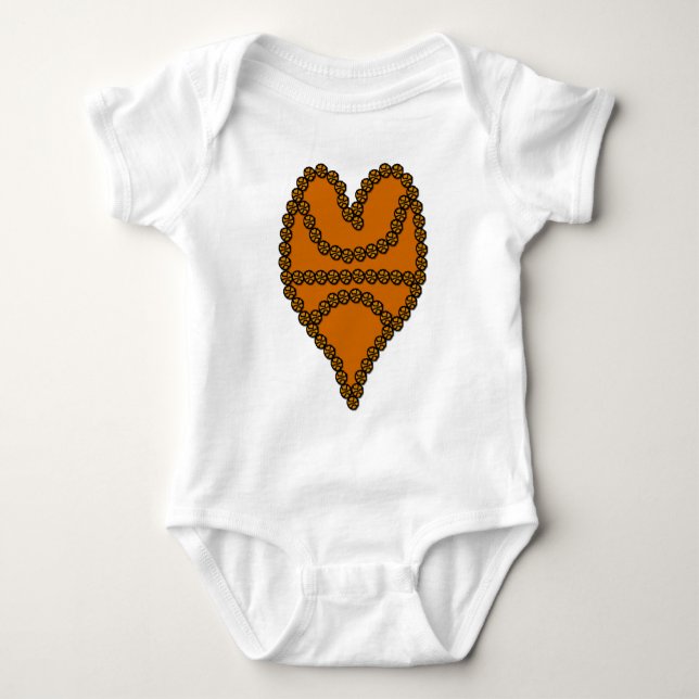 Basketball-Herz Baby Strampler (Vorderseite)