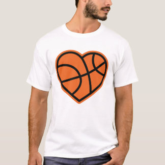 Basketball Herz Minimalist Sport Liebe Grafik T-Shirt