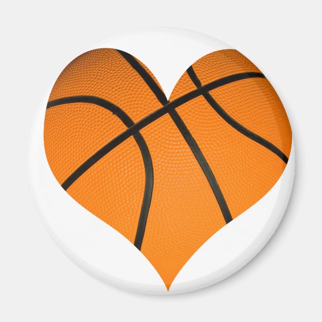 Basketball-Herzform Magnet (Vorne)