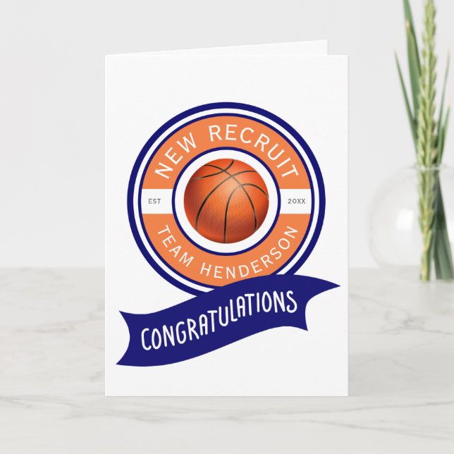 Basketball Herzlichen Glückwunsch Baby Gruß Karte (Vorderseite)