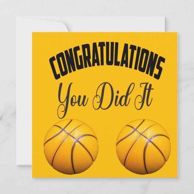 Basketball Herzlichen Glückwunsch, dass Sie es get Karte (Vorderseite)