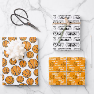 Basketball Herzlichen Glückwunsch Packpapier Blätt Geschenkpapier Set
