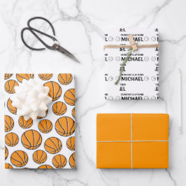 Basketball Herzlichen Glückwunsch Packpapier Blätt Geschenkpapier Set