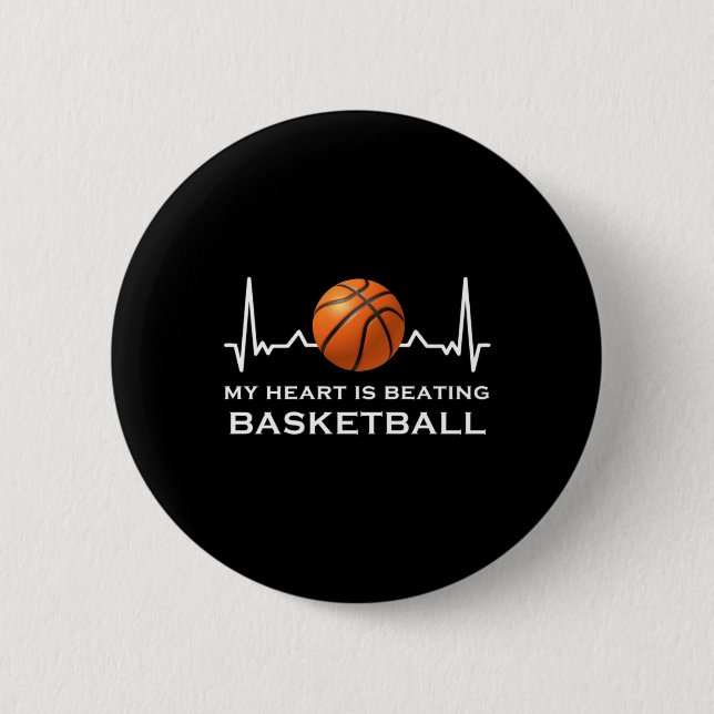 Basketball-Herzschlag 10 Button (Vorderseite)