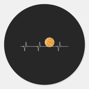 Basketball Herzschlag - Ball Ecg Puls für Lüfter Runder Aufkleber