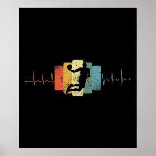 Basketball Herzschlag Dunk Layers Ekg Poster