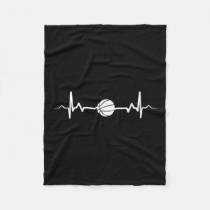 Basketball Herzschlag Geschenkidee 1 Fleecedecke